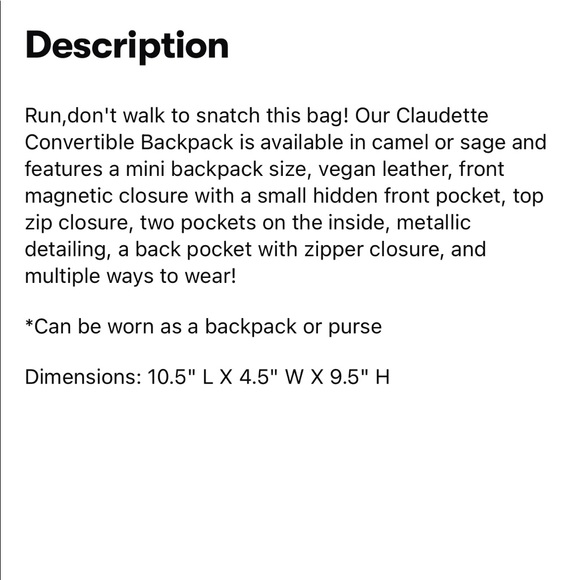 Convertible Backpack - Picture 3 of 5